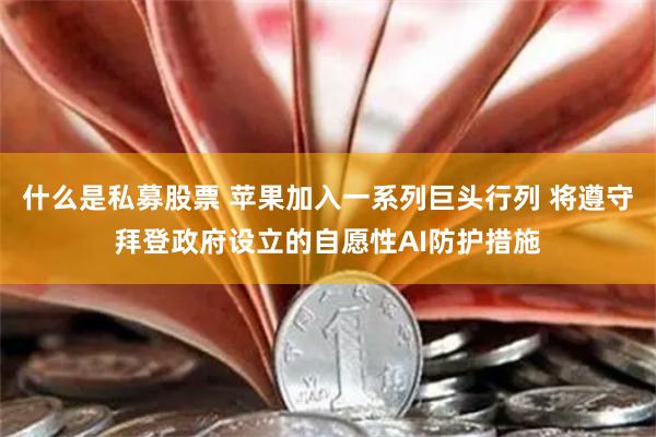 什么是私募股票 苹果加入一系列巨头行列 将遵守拜登政府设立的自愿性AI防护措施