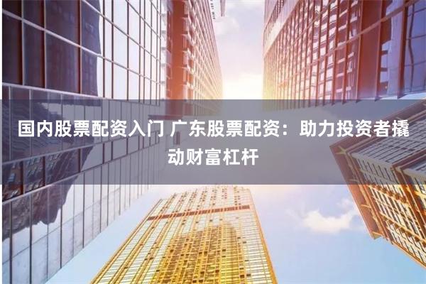 国内股票配资入门 广东股票配资：助力投资者撬动财富杠杆